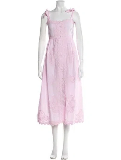 Pre-owned Juliet Dunn Patterned Midi Length Dress W/ Tags In Pink
