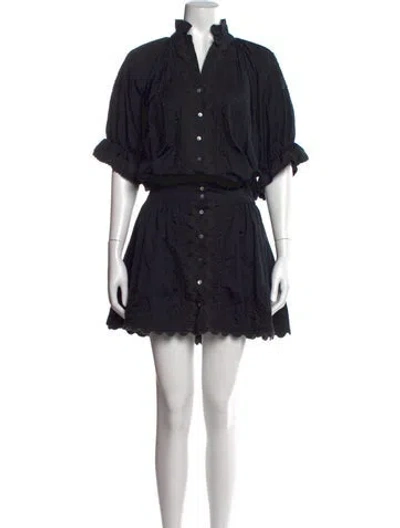 Pre-owned Juliet Dunn Patterned Mini Dress In Black
