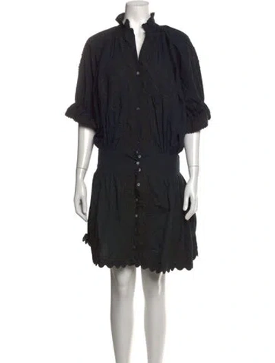 Pre-owned Juliet Dunn Patterned Mini Dress In Black