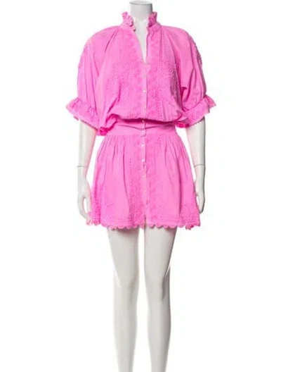 Pre-owned Juliet Dunn Patterned Mini Dress In Pink