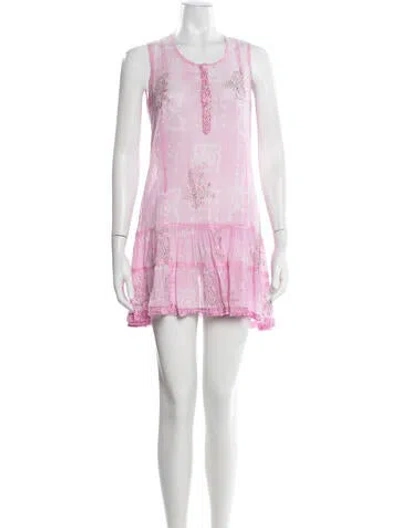Pre-owned Juliet Dunn Patterned Mini Dress In Pink