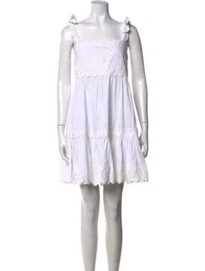 Pre-owned Juliet Dunn Patterned Mini Dress W/ Tags In White