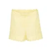 Juliet Dunn Poplin High Waisted Shorts With Ric Rac Embroidery Lemon In Yellow