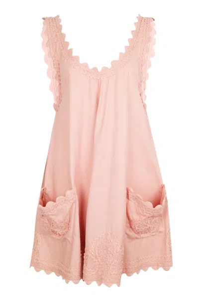 Juliet Dunn Poplin Low Back Dress In Bronze In Neutral