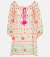 Juliet Dunn Printed Cotton Beach Dress In Multicoloured