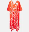 Juliet Dunn Printed Cotton Kaftan In Red