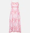 Juliet Dunn Printed Cotton Midi Dress In Multicoloured