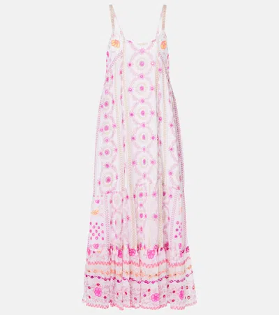 Juliet Dunn Printed Cotton Midi Dress In Multicoloured