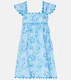 Juliet Dunn Printed Cotton Minidress In Blau