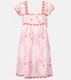 Juliet Dunn Printed Cotton Minidress In Pink