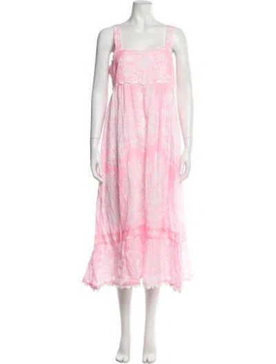 Pre-owned Juliet Dunn Printed Long Dress In Pink