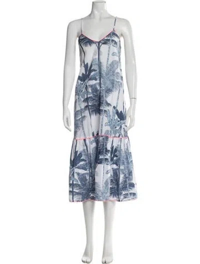 Pre-owned Juliet Dunn Printed Midi Length Dress In Multi