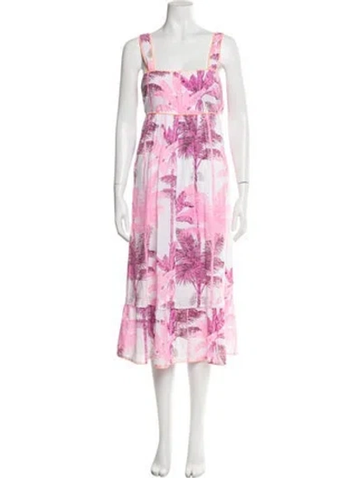 Pre-owned Juliet Dunn Printed Midi Length Dress In Pink