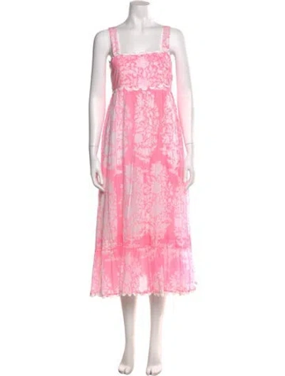 Pre-owned Juliet Dunn Printed Midi Length Dress In Pink