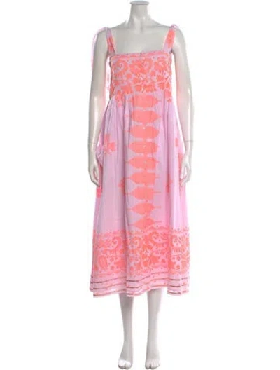 Pre-owned Juliet Dunn Printed Midi Length Dress In Pink
