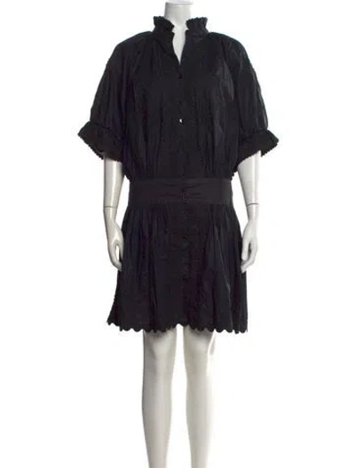 Pre-owned Juliet Dunn Printed Mini Dress In Black