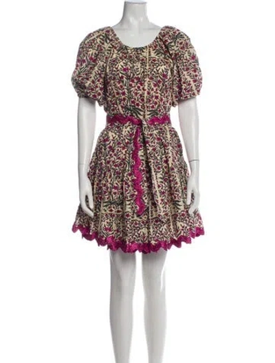 Pre-owned Juliet Dunn Printed Mini Dress In Multi
