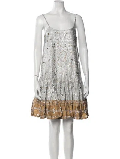 Pre-owned Juliet Dunn Printed Mini Dress In Multicolor