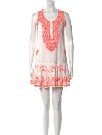 Pre-owned Juliet Dunn Printed Mini Dress In Neutral