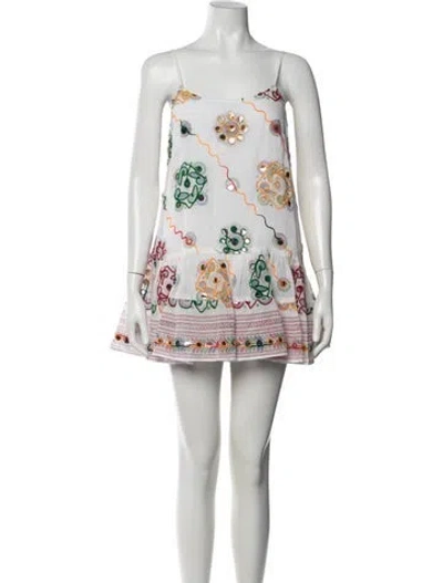 Pre-owned Juliet Dunn Printed Mini Dress In Neutrals