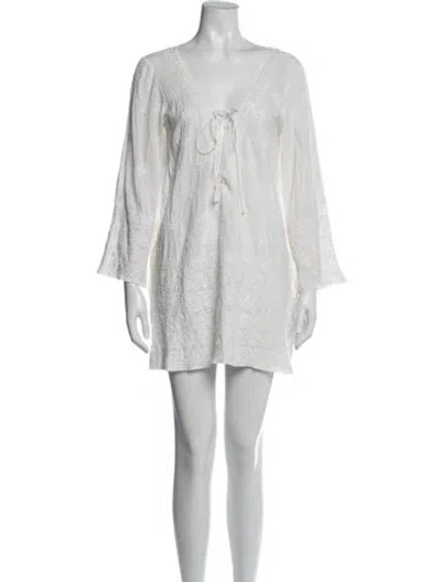 Pre-owned Juliet Dunn Printed Mini Dress In Neutrals