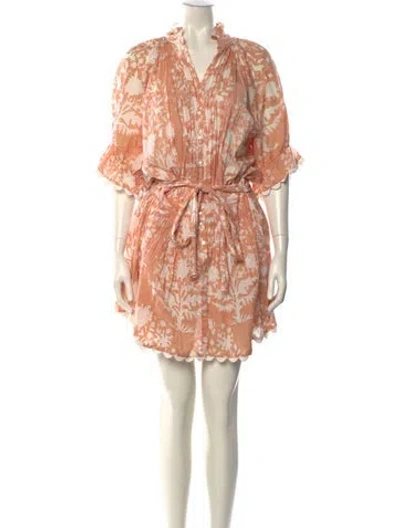 Pre-owned Juliet Dunn Printed Mini Dress In Orange