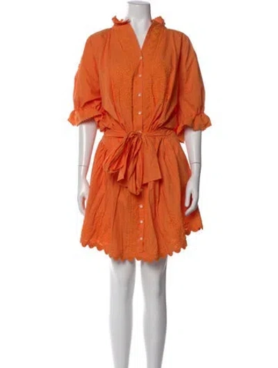 Pre-owned Juliet Dunn Printed Mini Dress In Orange
