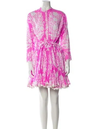 Pre-owned Juliet Dunn Printed Mini Dress In Pink