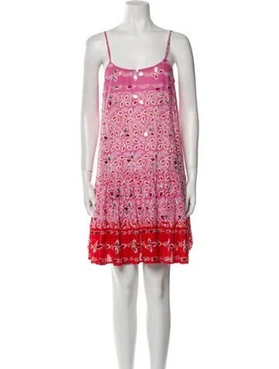 Pre-owned Juliet Dunn Printed Mini Dress In Pink