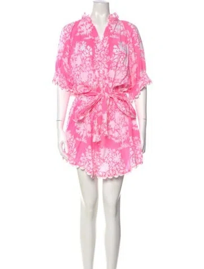 Pre-owned Juliet Dunn Printed Mini Dress In Pink