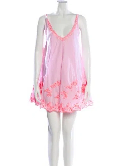 Pre-owned Juliet Dunn Printed Mini Dress In Pink