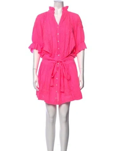 Pre-owned Juliet Dunn Printed Mini Dress In Pink