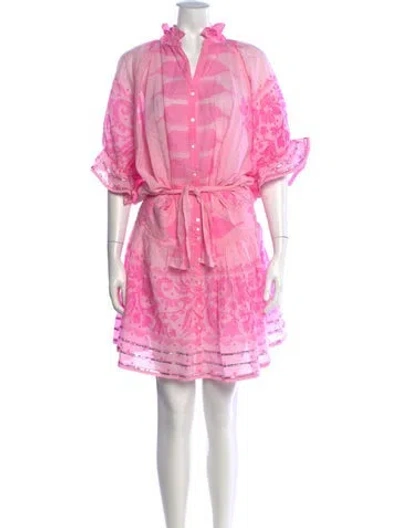 Pre-owned Juliet Dunn Printed Mini Dress In Pink