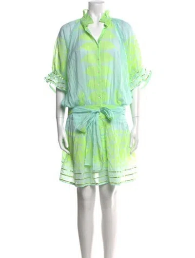 Pre-owned Juliet Dunn Printed Mini Dress W/ Tags In Green