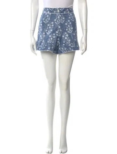 Pre-owned Juliet Dunn Printed Mini Shorts In Blue