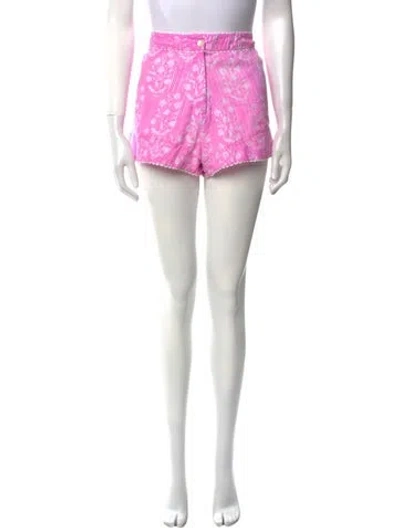 Pre-owned Juliet Dunn Printed Mini Shorts In Pink
