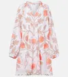 Juliet Dunn Printed Scalloped Cotton Minidress In Multi