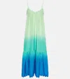 Juliet Dunn Scalloped Ombré Cotton Midi Dress In Multicoloured