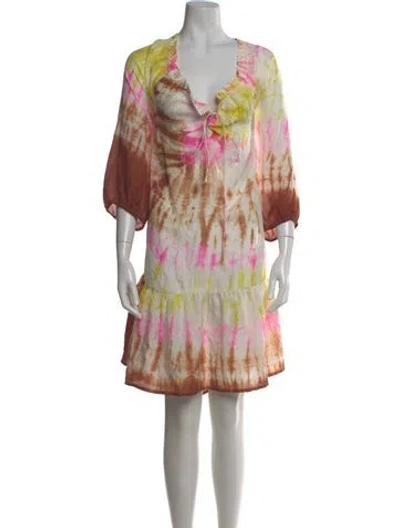 Pre-owned Juliet Dunn Silk Knee-length Dress In Multi