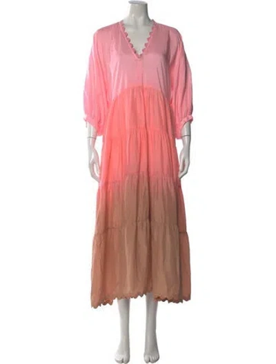 Pre-owned Juliet Dunn Silk Long Dress In Pink