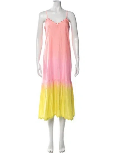 Pre-owned Juliet Dunn Silk Midi Length Dress In Pink