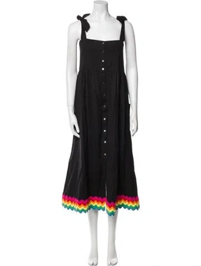 Pre-owned Juliet Dunn Square Neckline Long Dress W/ Tags In Black