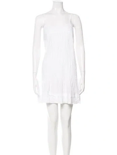 Pre-owned Juliet Dunn Square Neckline Mini Dress In Gray
