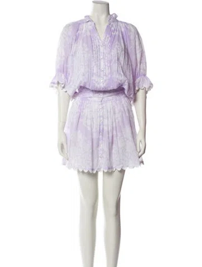 Pre-owned Juliet Dunn Striped Mini Dress In Purple