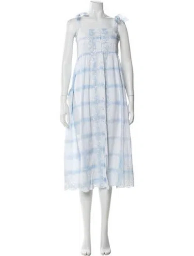 Pre-owned Juliet Dunn Tie-dye Print Midi Length Dress In Multi