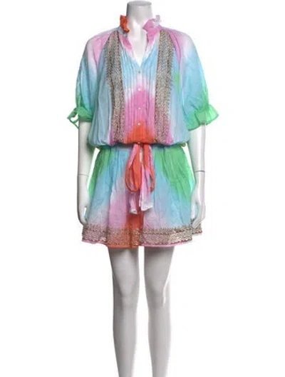 Pre-owned Juliet Dunn Tie-dye Print Mini Dress In Pink