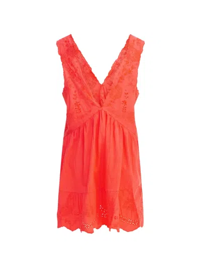 Juliet Dunn Minikleid Mit V-rückenausschnitt In Orange