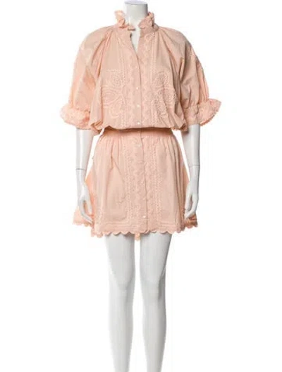 Pre-owned Juliet Dunn V-neck Knee-length Dress W/ Tags In Pink