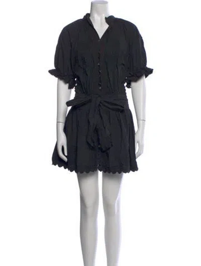 Pre-owned Juliet Dunn V-neck Mini Dress In Black