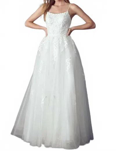 Juliet Floral Applique A-line Wedding Gown In White